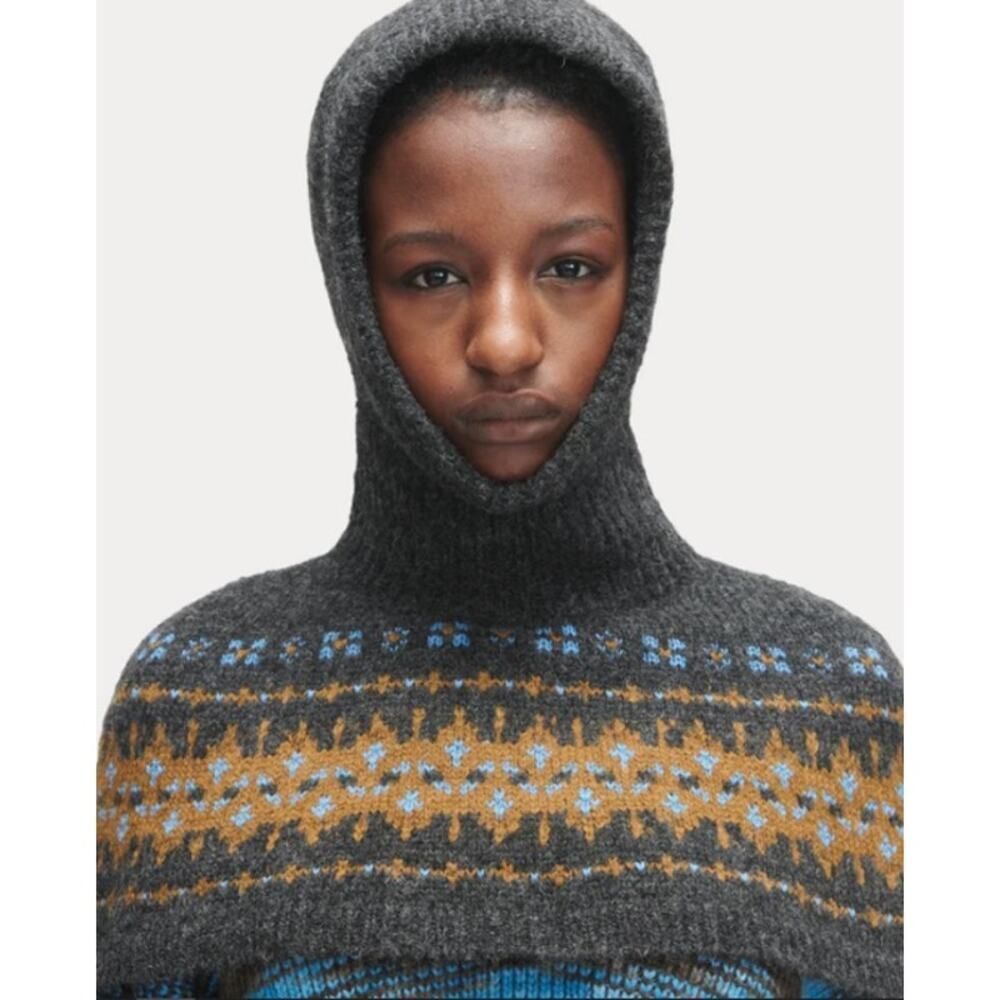 Brand new Rachel Comey Corey Balaclava Capelet Charcoal one size - Picture 6 of 9
